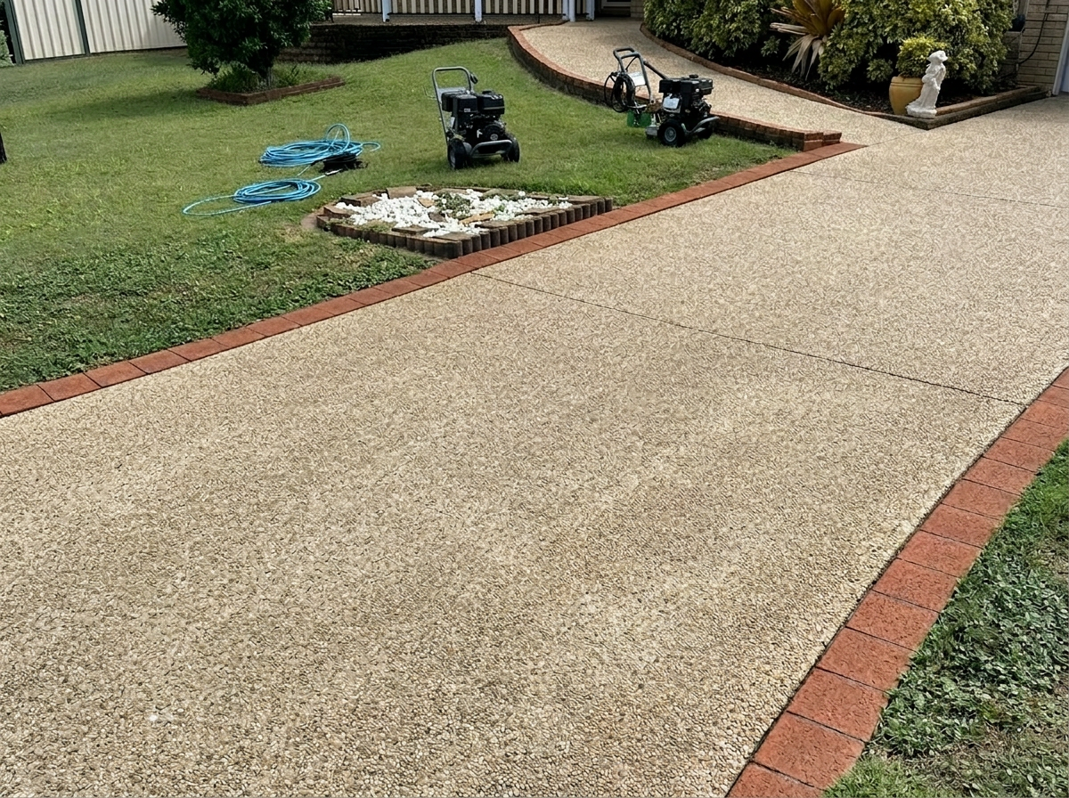 Pressure cleaning Sunshine Coast — driveway restoration — after restoration